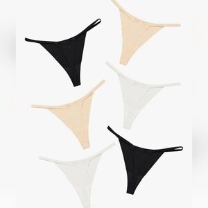 Women's 6Pc Panty Intimates Set - Black, Cream, Tan